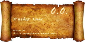 Országh Omár névjegykártya